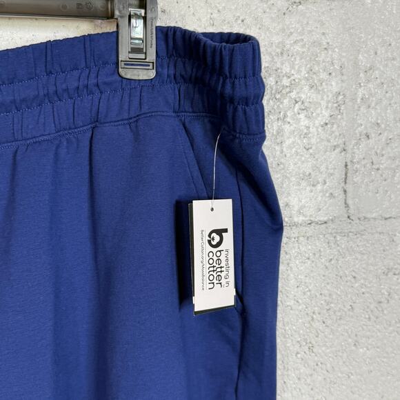 ID Ideology Plus Size Comfort Flow High Rise Shorts Bright TARTAN BLUE  3X - Picture 4 of 8